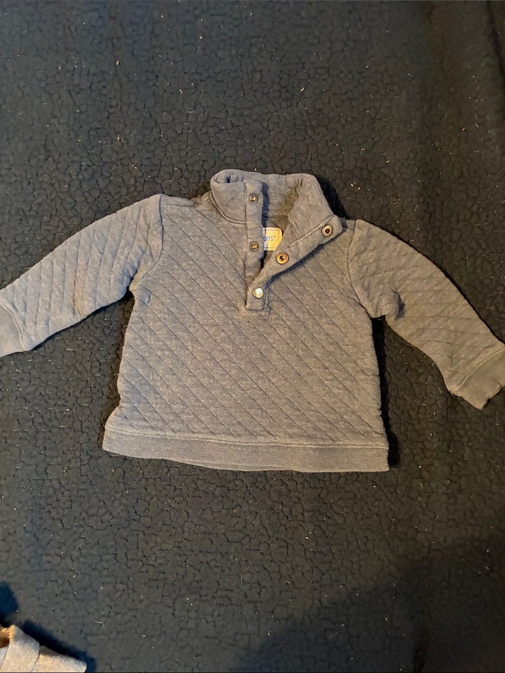 Rugged butts Toddler Quilted Button-Neck Pullover Sweatshirt - Grey